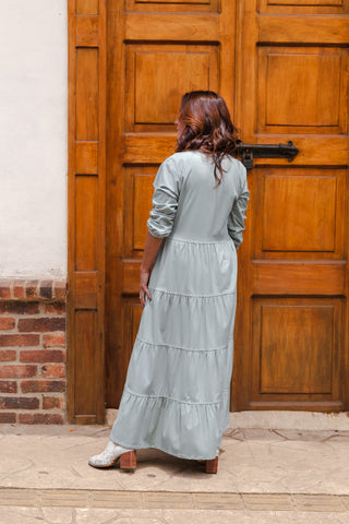 Vestido SIENNA manga larga con Boleros - Verde Menta